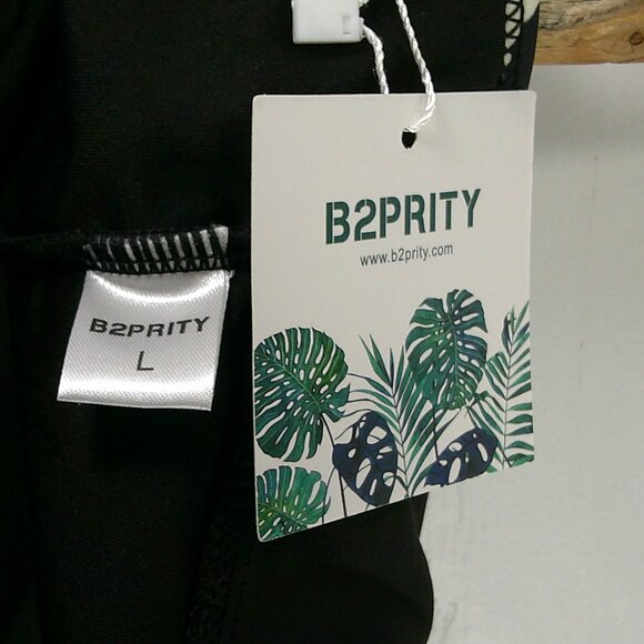 B2prity NWT One Piece Swimsuit V Neck Black Tummy Control Size Large. - Picture 5 of 5